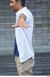 Upper Body Man White Casual Slim Street photo references